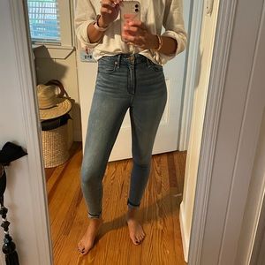 A&F High Rise Skinny Jeans Blue/Grey Wash